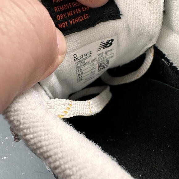 New Balance 574v2 Black Poppy Mens 10D Black Suede And Fabric Trainers - Picture 6 of 9